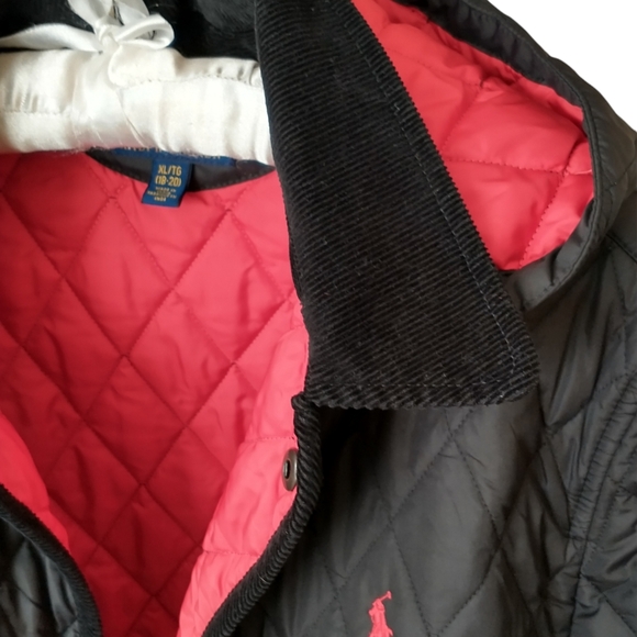 Polo Ralph Lauren Black/Red Quilted Big Kid's Jacket - Picture 4 of 15